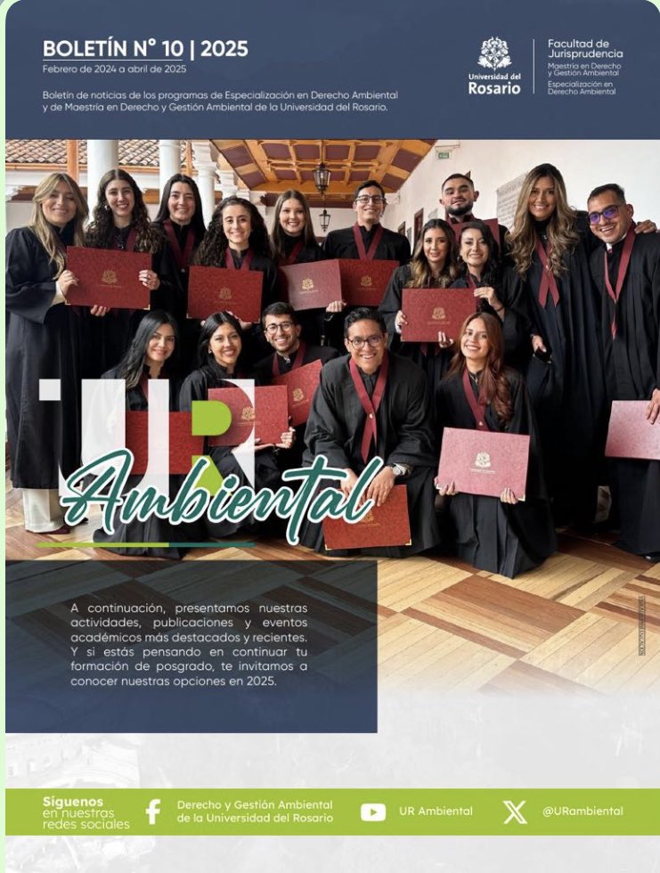 Les compartimos con mucha alegría la edición n.° 10 del boletín de los posgrados en Derecho y Gestión Ambiental (Especialización y Maestría) de la Facultad de Jurisprudencia 🎉. Esta edición recopila lo más destacado del último año:
📩 gsb-flipbooks.hflip.co/boletin10-ur-a…