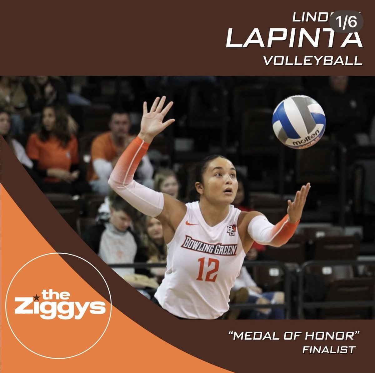 ofvolleyball's tweet image. Congrats to BGSU volleyball player/captain and OFVB alum Lindsey LaPinta for being named a Falcon Medal of Honor finalist! This award is given to BG athletes who have consistently exceeded what was asked of them in the areas of scholarship, athletic talent, leadership & service.