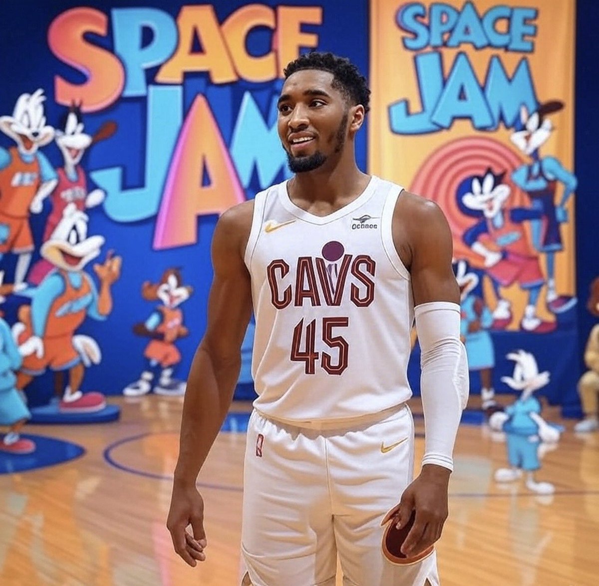 MainooMagic_'s tweet image. Donovan Mitchell pulling up from midcourt like he’s auditioning for Space Jam 3🚀💫