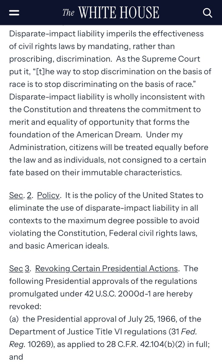 mualphaxi's tweet photo. President Trump just detonated a neutron bomb over the civil rights state and rescinded LBJ’s executive orders on “disparate impact.”

HUGE.

And it’s not even on the front page of the NYT or CNN. A very fascinating part of the Trump media circus https://t.co/um8vw7sAj5