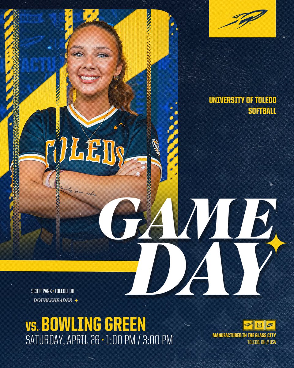 Wrapping up the Battle of I-75 with ✌️

🆚 Bowling Green
⏰ 1:00 p.m. (Game 1)
📺 tinyurl.com/26yk4grl
📊 statb.us/b/587634
⏰ 3:00 p.m. (Game 2)
📺 tinyurl.com/2btobpp2
📊 statb.us/b/587635

#TeamToledo