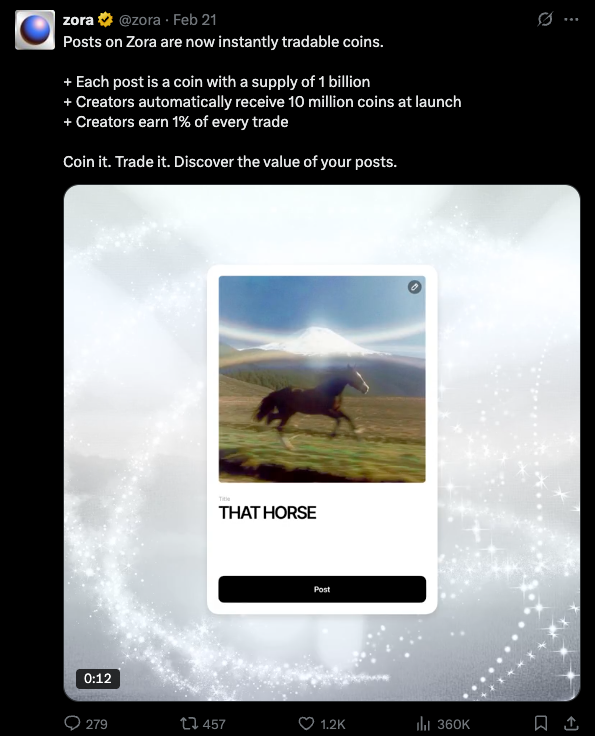 Honestly wild what <a href="/zora/">$zora</a> has done over the years

From tokenized clothing to 1/1s &amp; auctions, to solidifying low-cost open editions &amp; onchain content as asset classes, revolutionizing referral minting, building new models for paired NFT x ERC-20s that support secondary markets