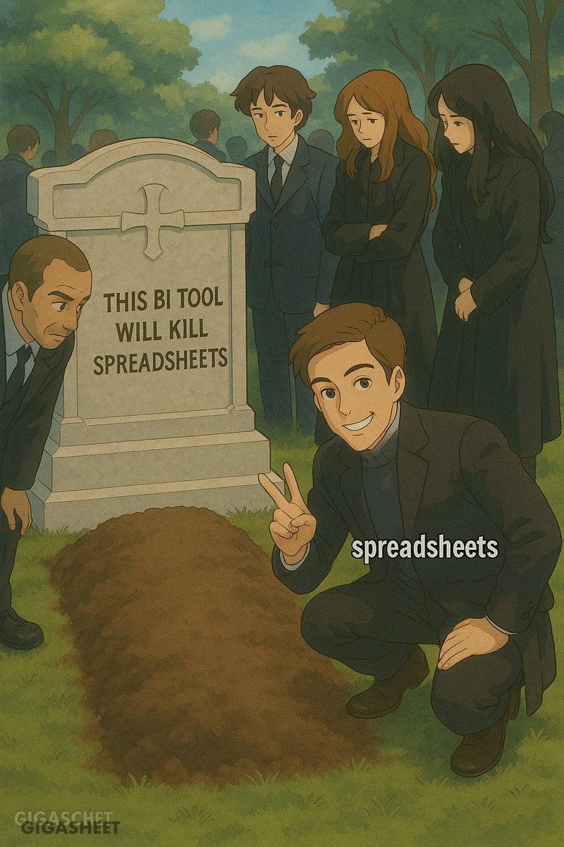 gigasheet's tweet image. #DataHumor #AnalyticsLife #SpreadsheetGang #BIMemes #StudioGhibliStyle #DataNerd #Excel #Gigasheet #MemeReimagined #DataScienceFun #spreadsheets