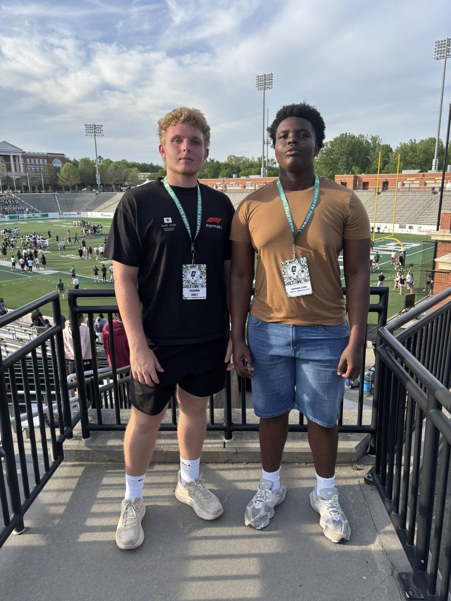 MasonHolt27's tweet image. Great visit this weekend to watch UNCC spring practice. Thank you for the invite @arudolph53 @CoachZMayo @Doc_Caldwell_ @bost_chanse