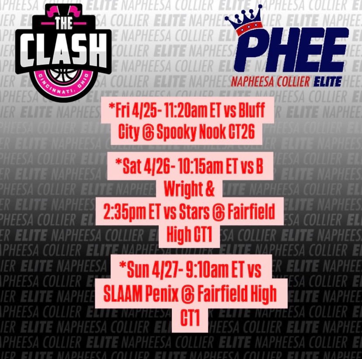Kobi Ross (@kobiross24) on Twitter photo 👀 Looking forward to this weekend at The Clash! Come check out my team 👀 Phee Elite 15U NE2K Brumley 👀 <a href="/Greg14Ross/">Greg Ross</a> <a href="/PheeElite/">Napheesa Collier Elite</a> <a href="/PheeEliteCOMO/">Napheesa Collier Elite COMO</a> <a href="/PapaBrum/">Harrison Brumley</a> 👀 Looking forward to this weekend at The Clash! Come check out my team 👀 Phee Elite 15U NE2K Brumley 👀 <a href="/Greg14Ross/">Greg Ross</a> <a href="/PheeElite/">Napheesa Collier Elite</a> <a href="/PheeEliteCOMO/">Napheesa Collier Elite COMO</a> <a href="/PapaBrum/">Harrison Brumley</a>