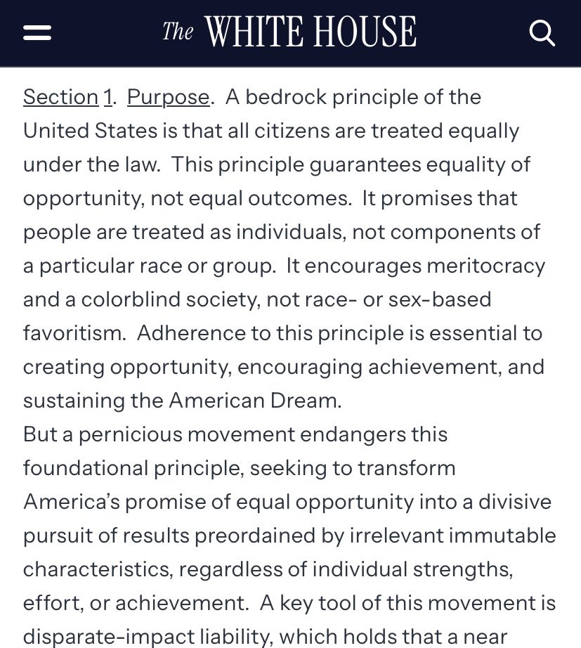 FluteMagician's tweet photo. 1) A salvo of executive orders from Trump just dropped. And this one? This one ends some civil rights laws. Not only on a federal level, but the order gives the Attorney General the authority to end state civil rights laws. Let’s begin⬇️ https://t.co/4PeFh6Yt3F