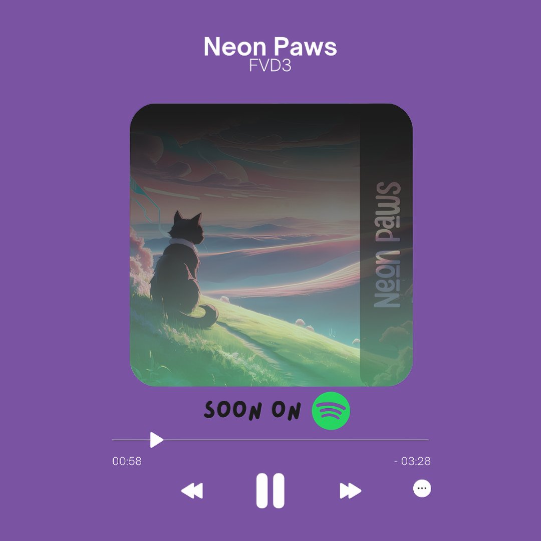 fvd3music's tweet photo. Heads up, lofi lovers! The "Neon Paws" EP is coming to Spotify on May 2nd, 2025. Get ready to chill. Link in bio closer to the date! #spotify #newmusic #lofiprodution #neonpaws #musicrelease #lofilove https://t.co/DW1nUgsyIR