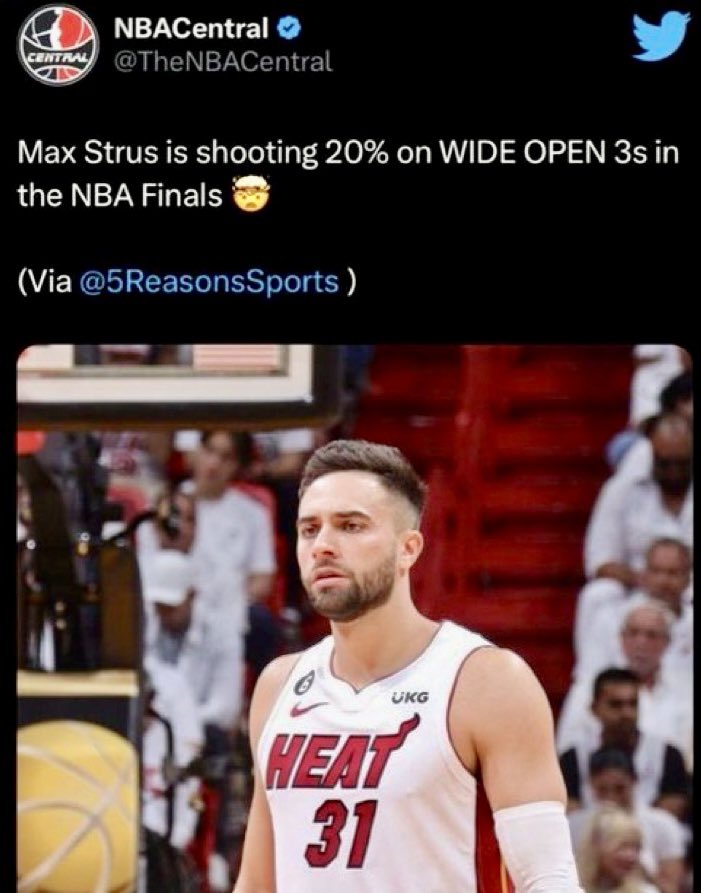 WadexFlash's tweet image. Max Strus all of a sudden doesn’t want to miss.
Could’ve used that in the 2023 finals…