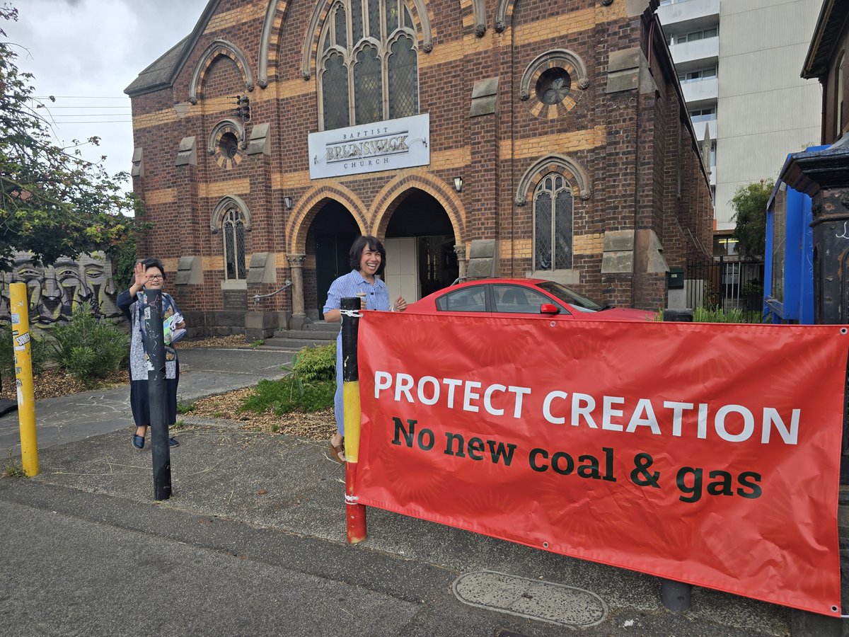 Australian Religious Response to Climate Change (@arrcc1) on Twitter photo In the closely fought electorate of Wills, faith communities are making their voices heard. This is Brunswick Baptist Church, calling for an end to new coal & gas projects. 
<a href="/SamanthaRatnam/">Samantha Ratnam</a> <a href="/PeterKhalilMP/">Peter Khalil MP</a> 
#Auspol2025 In the closely fought electorate of Wills, faith communities are making their voices heard. This is Brunswick Baptist Church, calling for an end to new coal & gas projects. 
<a href="/SamanthaRatnam/">Samantha Ratnam</a> <a href="/PeterKhalilMP/">Peter Khalil MP</a> 
#Auspol2025