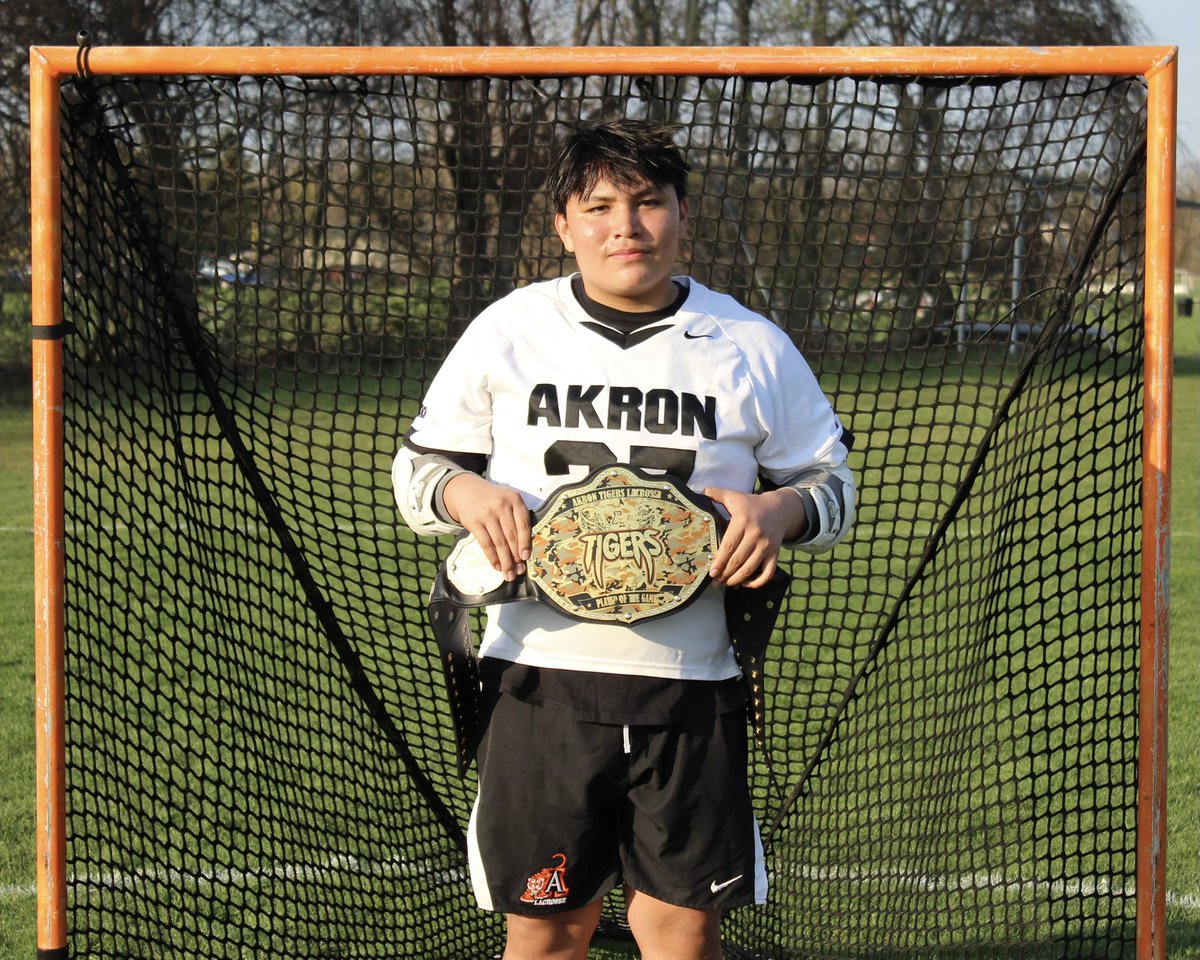 Home of the Tigers (@akronhssports) on Twitter photo Congrats to <a href="/LaxTigers/">Akron Tigers Lax</a> for their 19-5 win over Medina tonight.
Heavyweight Player of the Game, Senior Attack, Darris Sundown. Congrats to <a href="/LaxTigers/">Akron Tigers Lax</a> for their 19-5 win over Medina tonight.
Heavyweight Player of the Game, Senior Attack, Darris Sundown.