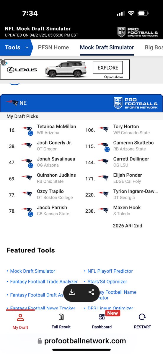 If I had a say I would suggest that the Patriots trade back and load up on picks if Travis Hunter is off the board. I know this would never happen but I would be so happy with this.