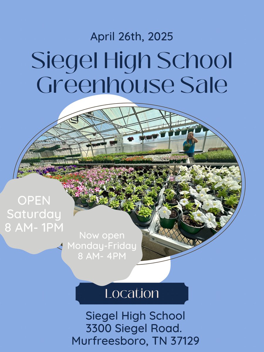Check out what’s in the Siegel Greenhouse on Saturday!