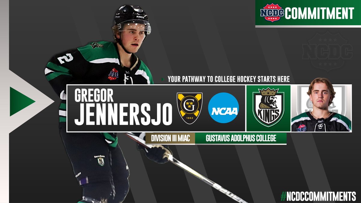 NCDC Hockey (@ncdcjrhockey) on Twitter photo #NCDCCommitments: Big shout out to <a href="/SSK_Hockey/">South Shore Kings</a>'s Gregor Jennersjo, who has made his <a href="/NCAAIceHockey/">NCAA Ice Hockey</a> commitment to <a href="/GustieMHockey/">Gustavus Men’s Hockey</a>! We wish him the best of luck in his #collegehockey future and to all the Kings in the #DineenCupChampionships this weekend.
Full Story: #NCDCCommitments: Big shout out to <a href="/SSK_Hockey/">South Shore Kings</a>'s Gregor Jennersjo, who has made his <a href="/NCAAIceHockey/">NCAA Ice Hockey</a> commitment to <a href="/GustieMHockey/">Gustavus Men’s Hockey</a>! We wish him the best of luck in his #collegehockey future and to all the Kings in the #DineenCupChampionships this weekend.
Full Story: