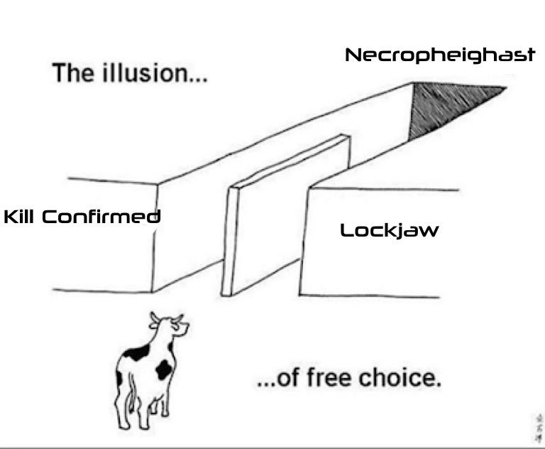 Happy 3rd Anniversery to us :3c
To celebrate, we're posting "Lockjaw [Incident Mix] - BruhMomentLilac &amp; Bup (feat. Matt$)" and something else a little more... murdery... :^)
(There's no Necropheighast Incident Mix btw, this image is a joke)