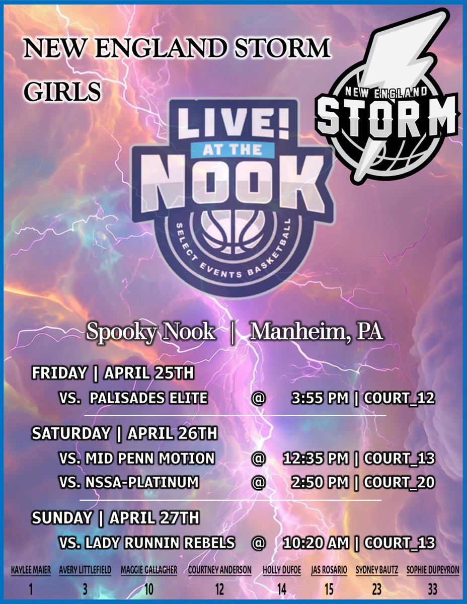Kaylee Maier (@kaylee_maier1) on Twitter photo My Team's Schedule for this weekend! Live at the Nook!! Let's Go Storm!!! <a href="/NEStormNHDir/">Matt Regan</a> <a href="/NEStormBball/">New England Storm</a> <a href="/LadyMiddies/">Dracut Lady Middies</a> <a href="/PGHNewEngland/">Prep Girls Hoops New England</a> <a href="/BashHoopsNE/">Bash Hudson</a> <a href="/HoopDreamsGirls/">HoopDreamsMag/Girls</a> My Team's Schedule for this weekend! Live at the Nook!! Let's Go Storm!!! <a href="/NEStormNHDir/">Matt Regan</a> <a href="/NEStormBball/">New England Storm</a> <a href="/LadyMiddies/">Dracut Lady Middies</a> <a href="/PGHNewEngland/">Prep Girls Hoops New England</a> <a href="/BashHoopsNE/">Bash Hudson</a> <a href="/HoopDreamsGirls/">HoopDreamsMag/Girls</a>