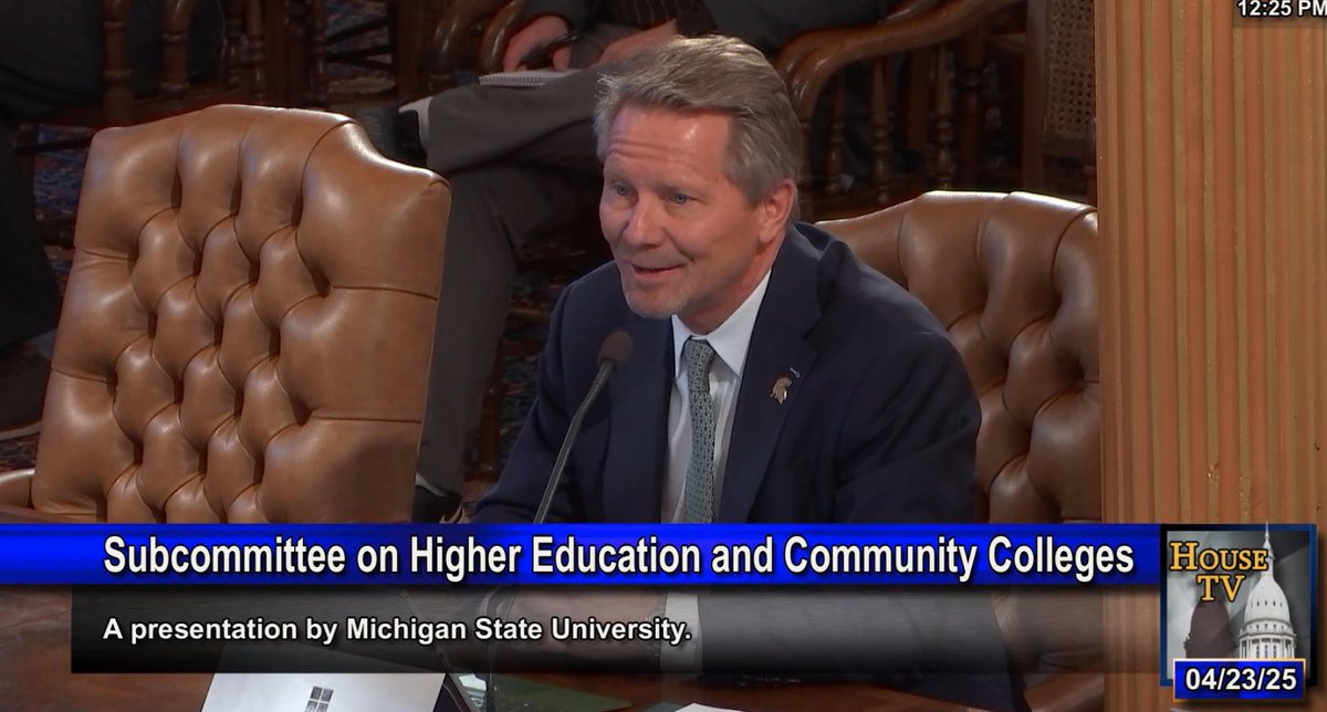 Kevin Guskiewicz (@kevinguskiewicz) on Twitter photo Appreciated the opportunity to testify on <a href="/michiganstateu/">MSU</a>’s statewide impact to the House Appropriations Higher Education & Community Colleges Subcommittee. State appropriations are more critical than ever, and I’m grateful for the state's historical support for this vital asset. Appreciated the opportunity to testify on <a href="/michiganstateu/">MSU</a>’s statewide impact to the House Appropriations Higher Education & Community Colleges Subcommittee. State appropriations are more critical than ever, and I’m grateful for the state's historical support for this vital asset.