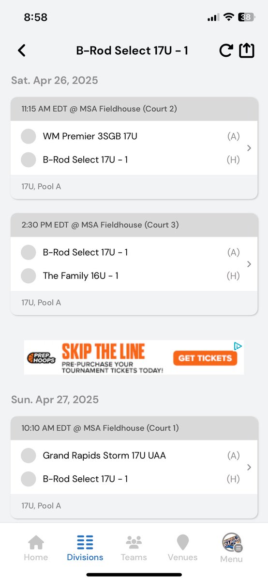 Here is my schedule in Michigan for the rumble in the rapids for prep hoops. Come check me and my guys out if you can, wouldn’t want to miss !