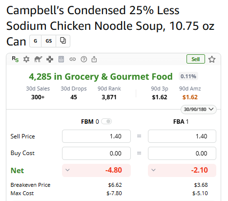 ArbitrageOps's tweet image. Anytime we get frustrated with Amazon seller support we have a single can of Campbell's Chicken Noodle Soup delivered to our doorstep for $1.40