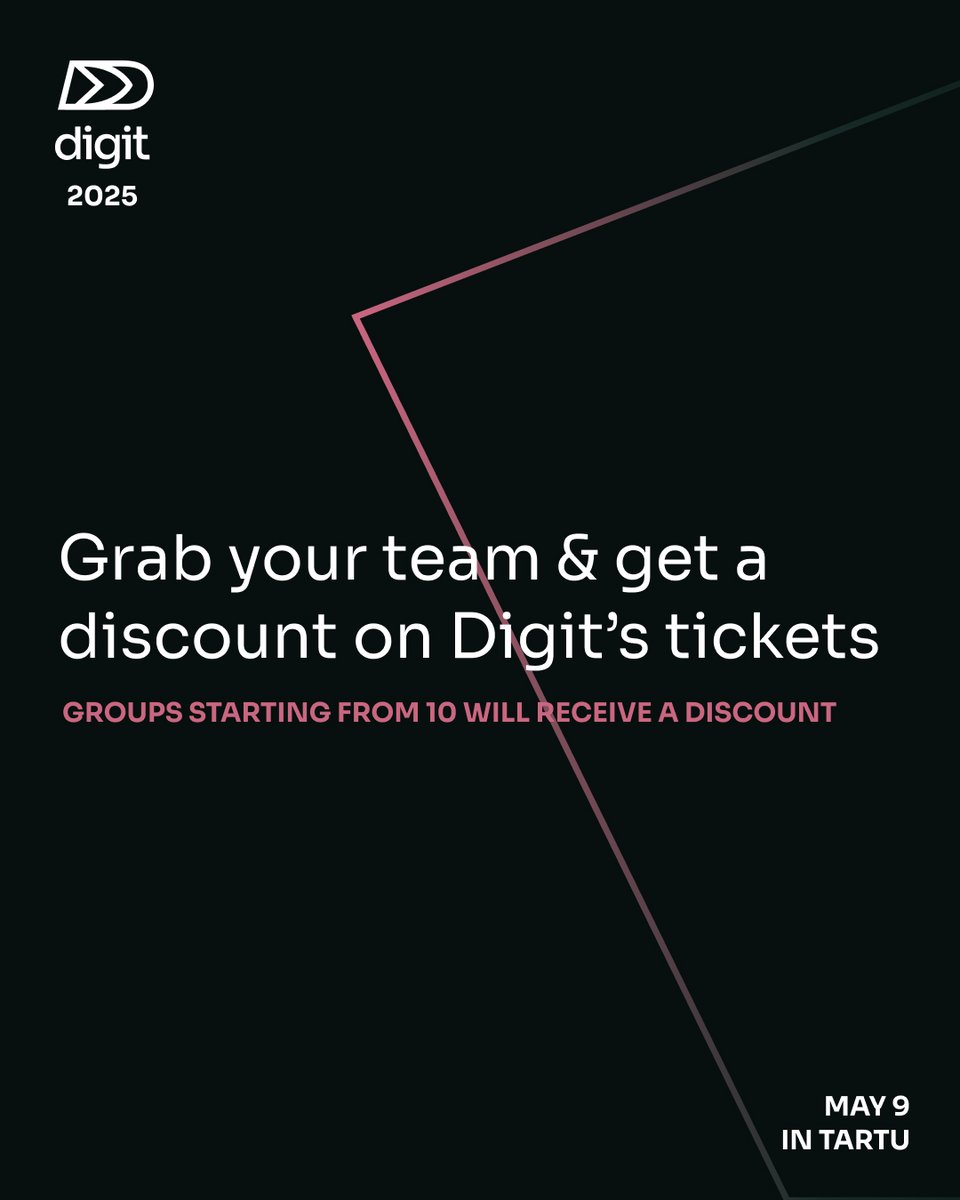 Training budgets don’t always stretch far, but with the Digit 2025 team bundle, they go the distance! 👏🏼

👥 10+ people = 10% off automatically
👥 20+ people = 15% off automatically

Grab your colleagues &amp; make it a day out! 😎

Tickets 👉 fienta.com/digitconf2025

#digitconf