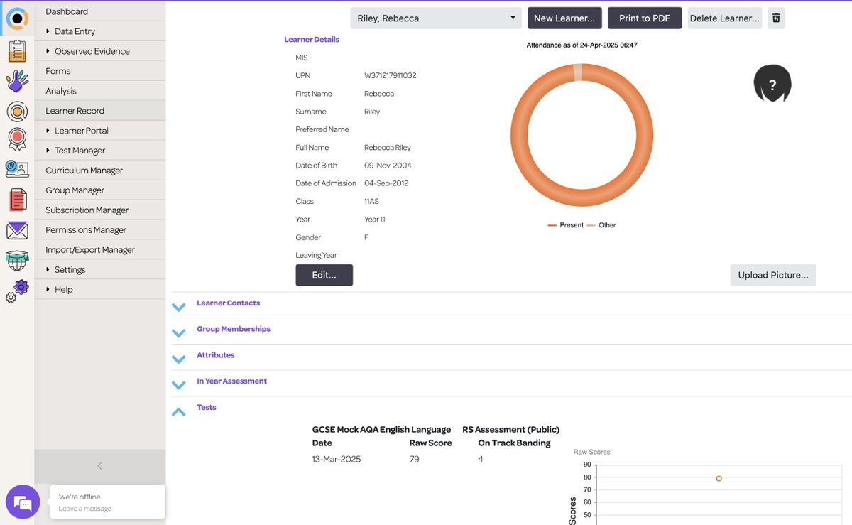 educateruk's tweet image. Why Choose Envision?
Comprehensive Learner Profiles: View all key information in one place - attendance, contact details, learner characteristics, attainment and test results. Export to PDF for seamless use in meetings.
#DataDrivenLearning #ProgressTracking #EdTech