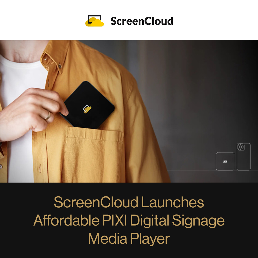 ScreenCloud launches PIXI: $40 Android 14-powered digital signage player with 4GB RAM, remote management &amp; plug-and-play setup. Targets SMBs seeking affordable, secure entry into digital displays.

signageinfo.com/hardware/46276…

#DigitalSignage