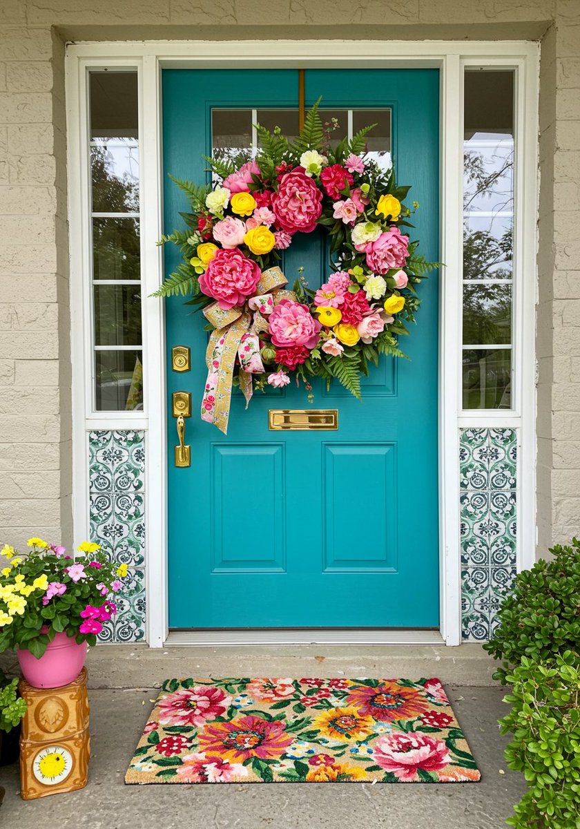 abcasahome's tweet image. Bold and bright, anyone? 🌸 Would you go for it? #BoldDecor #FrontDoor #homedecor