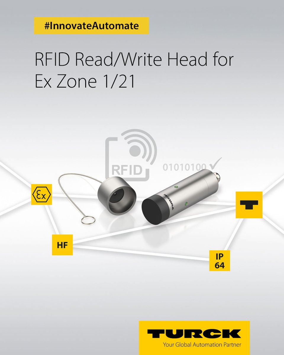 #Turck's TN-R42/TC-Ex is not only the world's first HF read/write head for direct use in ATEX Zone 1/21, but also an easy-to-install alternative for applications where the implementation of previous solutions was impossible or very difficult: spkl.io/6012fsfUk