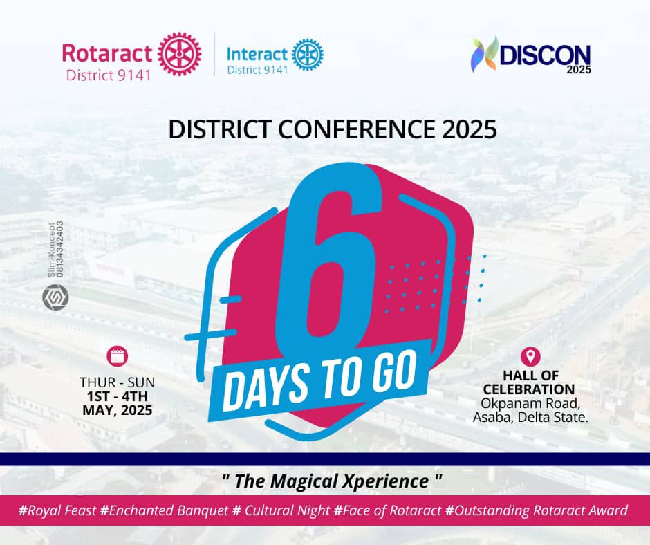 DISCON XPERIENCE 2025
6 Days to Go!
We’re ready — are you?

Asaba Spots to Explore:
• Mungo Park House
• Otogu Beach
• Lander Anchorage

It’s magic or nothing.
#DISCON2025
