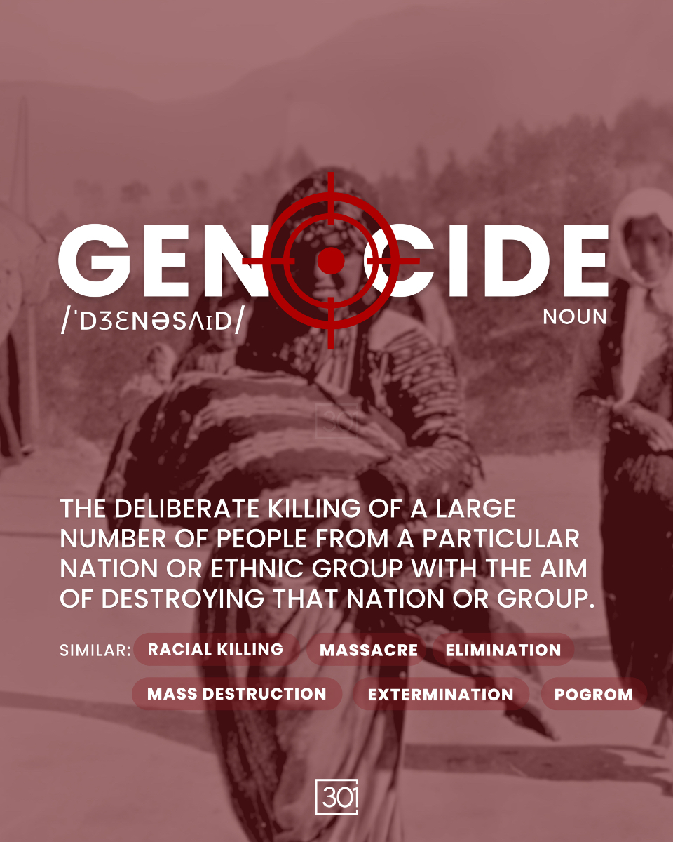 301arm's tweet image. Genocide refers to the intentional and systematic extermination of a national, ethnic, racial, or religious group, with the explicit goal of eliminating that group in whole or in part.

The term “genocide” was first introduced by Polish-Jewish legal scholar Raphael Lemkin in…