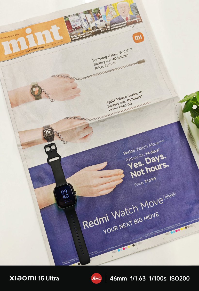 Ranietech's tweet image. Is it genuine marketing or fraudulent marketing? #RedmiWatchMove #redmi #xiaomi @RedmiIndia @XiaomiIndia can you please make me understand 🙏 ?? Can we compare watches based on battery life only ??