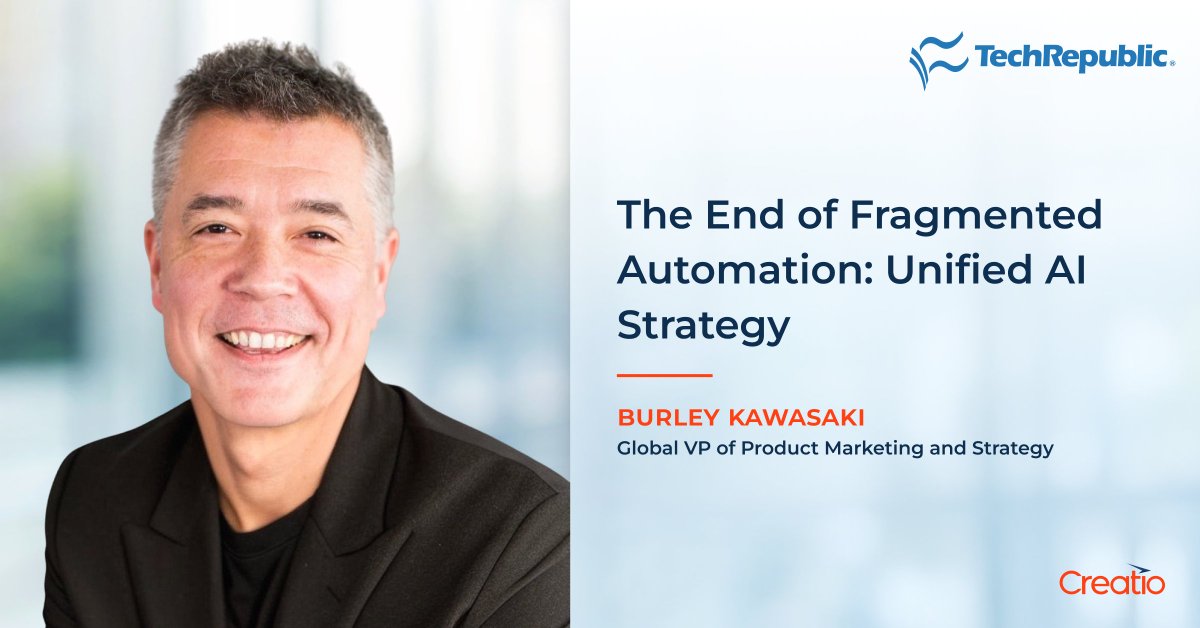 Creatio (@creatio_global) on Twitter photo The weak spot in your AI strategy? Fragmentation.
Burley Kawasaki, our Global VP of Product Marketing and Strategy, explained how to unify your AI stack for <a href="/TechRepublic/">TechRepublic</a>.
Read the article and build your unified AI strategy: techrepublic.com/article/unifie… The weak spot in your AI strategy? Fragmentation.
Burley Kawasaki, our Global VP of Product Marketing and Strategy, explained how to unify your AI stack for <a href="/TechRepublic/">TechRepublic</a>.
Read the article and build your unified AI strategy: techrepublic.com/article/unifie…