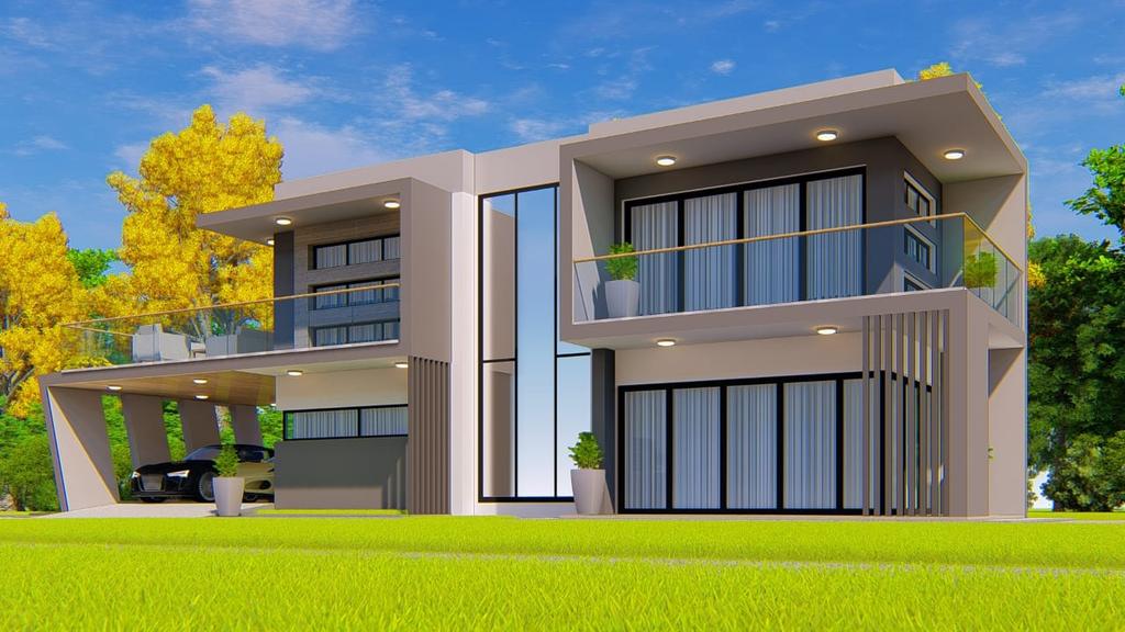 Modern Double Storey Design
Interlace Architects📌

 *GROUND FLOOR* 
☑️2 Bedrooms
☑️2 Bathrooms
☑️Kitchen
☑️Lounge
☑️Double Carpot

 *FIRST FLOOR* 
☑️2 bedrooms
☑️2 Bathrooms
☑️Tv Room
☑️Study Room
☑️Office

 Whatsapp or call:📲 (+266)57444084/69137866