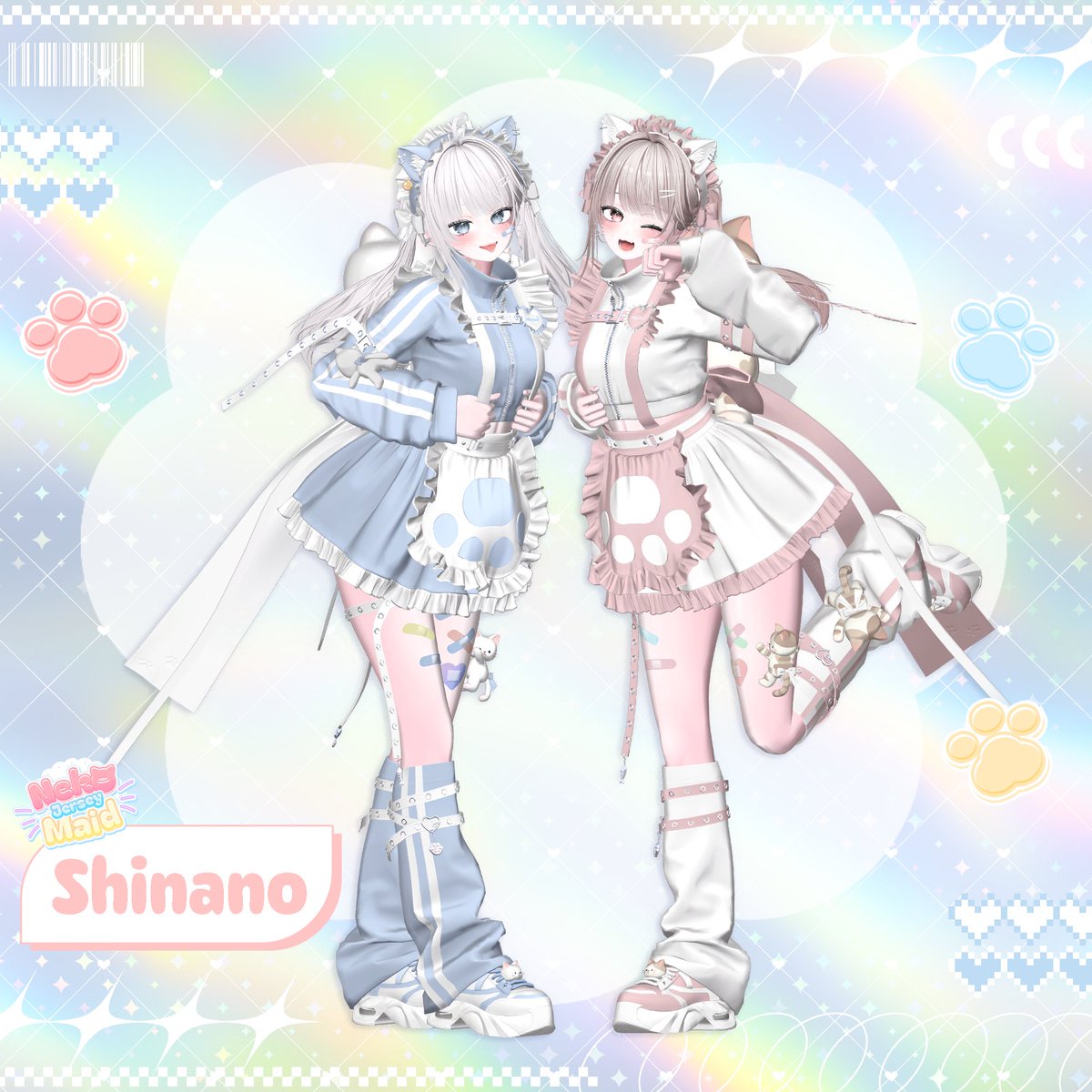 🎁RPキャンペーン🎁
🩵Neko Jersey Maid🩵発売されました~✨
かわいいねこがいっぱいです！
BOOTHハート数100個につき抽選人数を一人ずつ増やします！
（今回の衣装のフルパッケージをプレゼントします！ 最大10名まで!)
条件 : RP + フォロー
当選日:4月27日
4月24日~5月10日発売割引