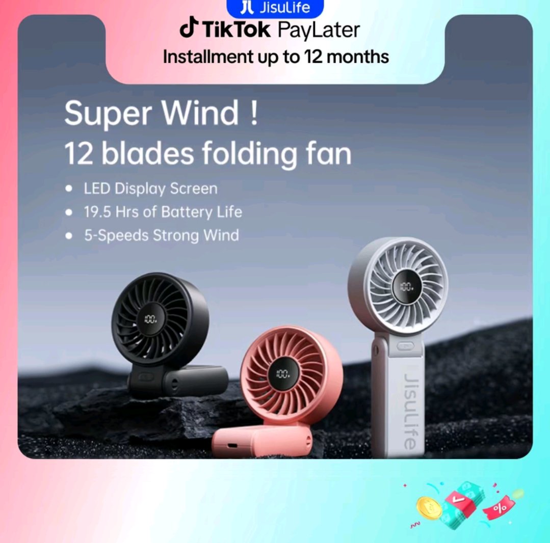jdl_lalalisa's tweet photo. Ganda ng product na to, tagal ma-lowbat. Kapag nsa labas ka, lalo ngayong summer, super init.

JISULIFE Handheld Fan Life7 Mini Fan Portable Rechargeable Electric Fans 3600/5000mAh Battery Foldable USB With 5 Gears Strong Wind For Summer School Small Fans https://t.co/dz4FKYQ4P2 https://t.co/NwMdUu7ftr