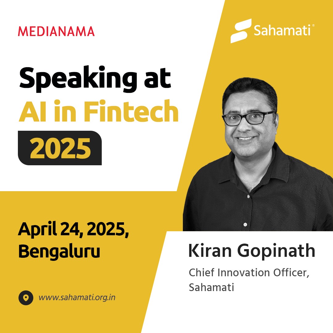 sahamati's tweet photo. 📢 Happening Today!

Join us in Bengaluru for the @medianama panel discussion on AI in Fintech on April 24, 2025.

@KiranGopinath, Chief Innovation Officer at Sahamati, joins industry leaders to discuss regulatory challenges in AI integration, from algorithmic bias to data exclusion, and explore practical approaches to oversight.

#AIinFintech #RegTech #FintechIndia #PanelDiscussion