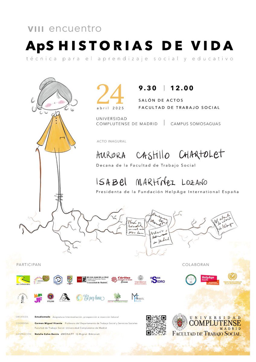 📌 VIII Encuentro ApS Historias de Vida como técnica para el aprendizaje social y educativo. 
Celebramos un año más este encuentro el próximo 24 de mayo en horario de mañana en el Salón de actos. 
En el encuentro participa estudiantes de diferentes niveles formativos.