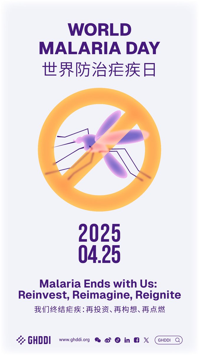 April 25 is #WorldMalariaDay.
Let’s reinvest, reimagine &amp; reignite the fight to #EndMalaria.
At GHDDI, we’re advancing research on a novel single-dose antimalarial therapy—aiming to improve treatment &amp; prevention.
Innovation matters. Hope drives action.
#GlobalHealth #Malaria