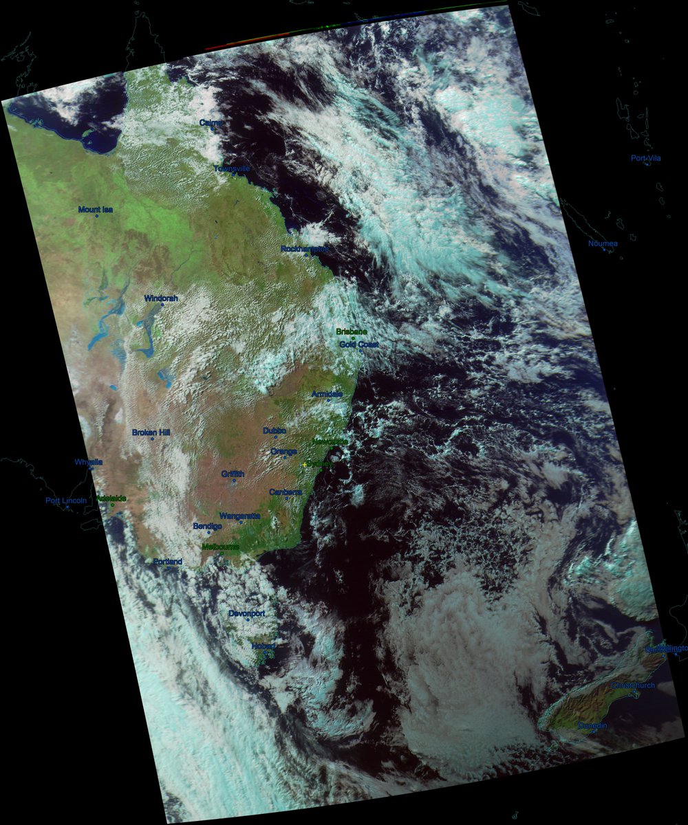 BenSKlerk1's tweet photo. #MeteorMN2_4 (4:57UTC) 2:57pm 24 April AEST
#Meteorgis, #QFH, #Nooelec Noaa, #RTLSDR 
#weather #LRPT #Satellite #Australia #NewZealand https://t.co/VcpzOX6k3t