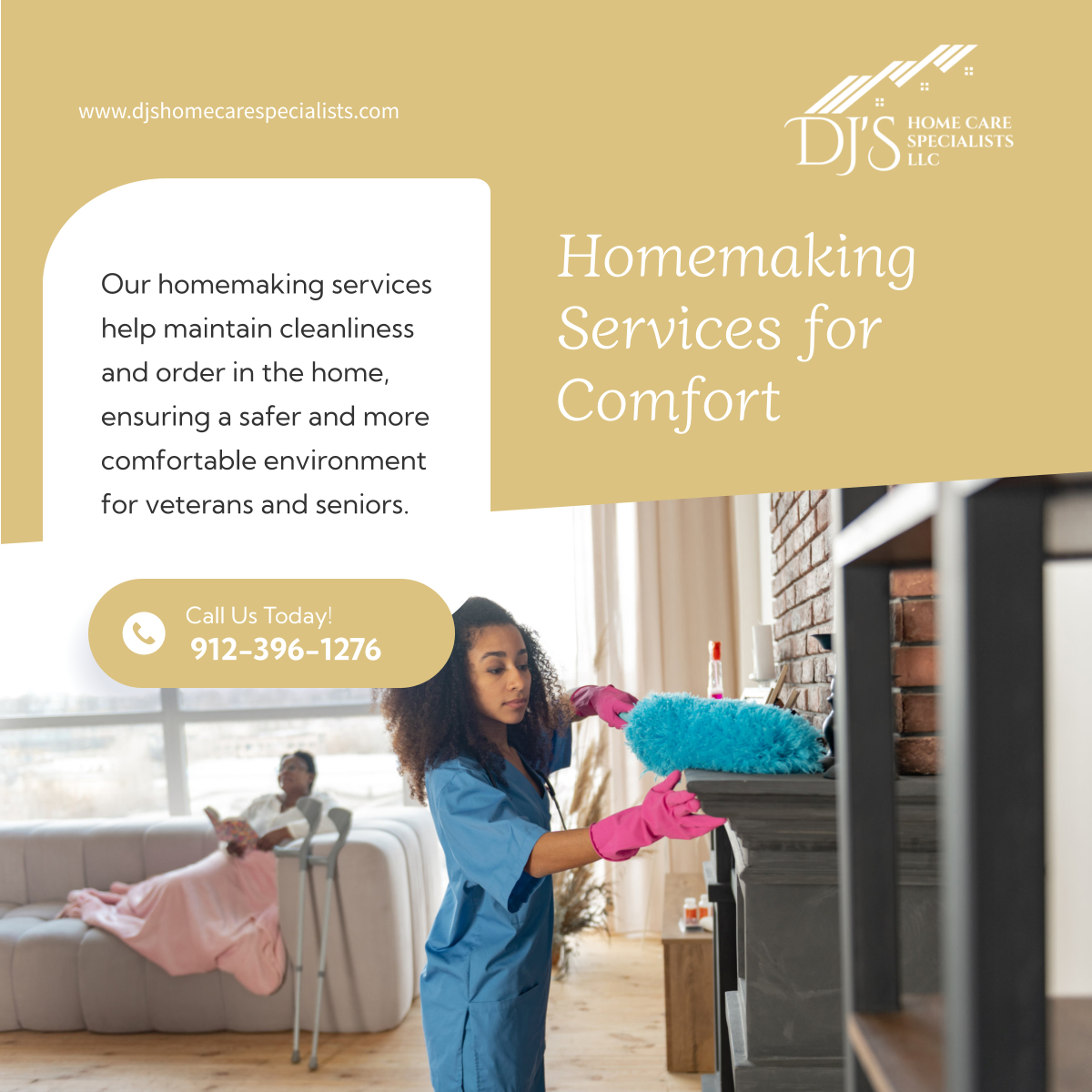djshomecllc's tweet image. A clean home is a safe home. Let us help keep your loved one’s environment neat and comfortable with our homemaking services.
 
#SpringfieldGA #HomeCare #Homemaking