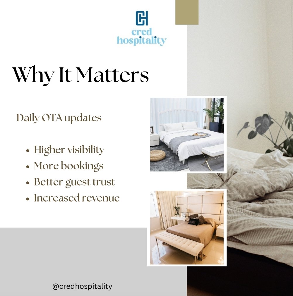 CredHospitality's tweet photo. From rates to room availability—Cred Hospitality syncs your OTA listings every single day.
. 
#hotels #travelusa #uktravel #hotelmanagement #otaoptimization https://t.co/HRxWgdqBAE
