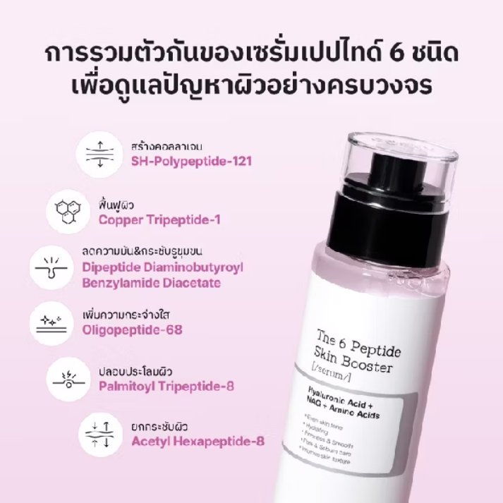Koohr_'s tweet photo. COSRX The 6 Peptide Skin Booster 
ส่วนผสมเปปไทด์ 6 ชนิด ✨
ช่วยกระตุ้นการสร้างคอลลาเจนและอีลาสตินในชั้นผิว ยับยั้งเม็ดสีเมลานินไม่ให้ผลิตเพิ่มขึ้นมา ทำให้ผิวมีความกระจ่างใส จุดด่างดำและฝ้าจางลง
สกินแคร์ผลิตที่ประเทศเกาหลี 🌟
https://t.co/LVYNdJ3iLG

#สิว #สกินแคร์ #cosrx https://t.co/sMUbgO8bnj