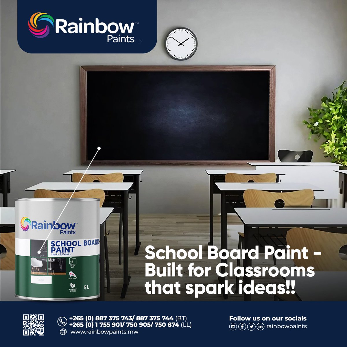 rainbowpaintsmw's tweet image. Where ideas come to life-School Board Paint made for classrooms that inspire.

#SchoolBoard Paint #SmartSurfaces
#EducationReady #ClassroomEssentials
#RainbowPaints #Writable Walls #ForBrightMinds