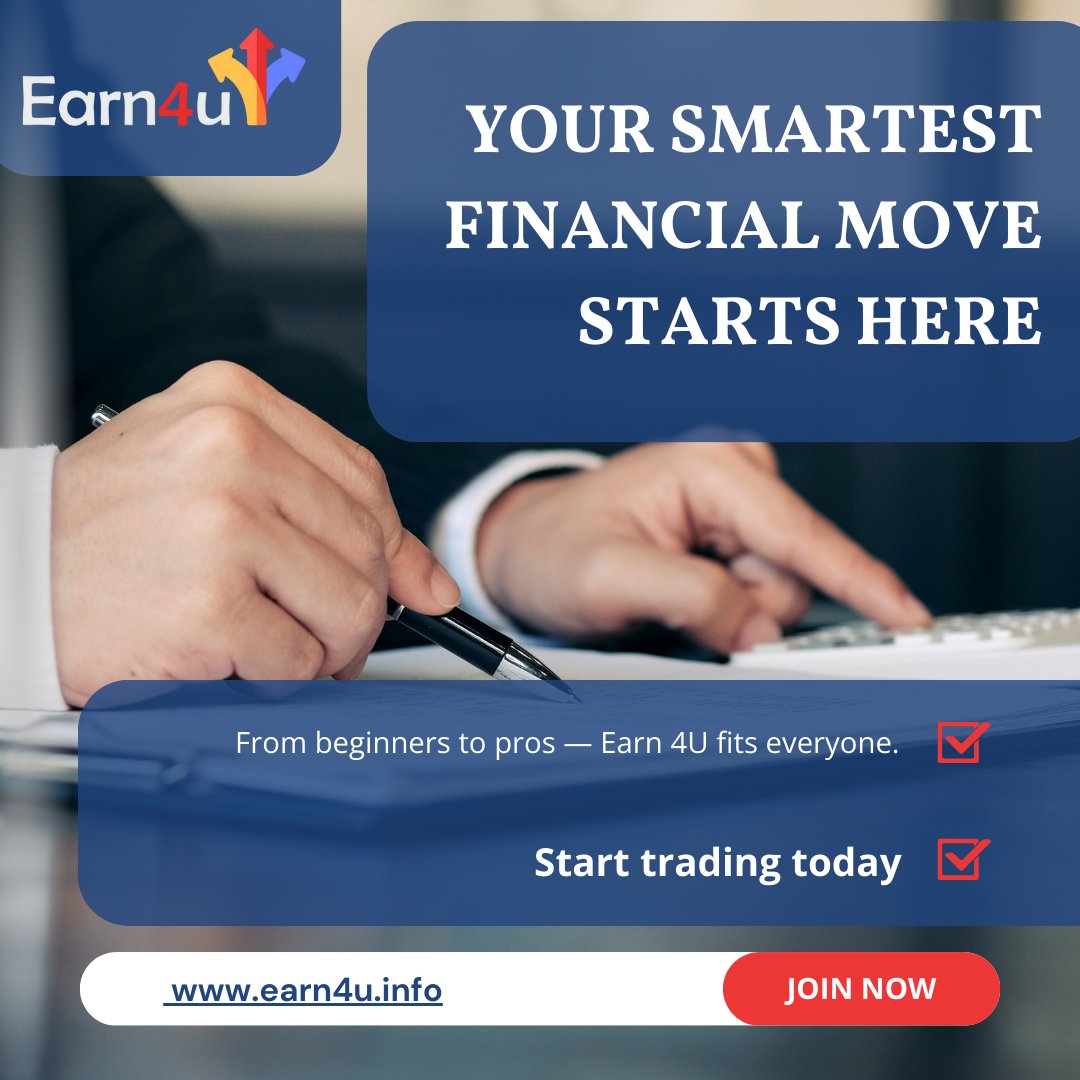 earn_4u's tweet image. Ready to take control of your finances?
 Earn 4U is built for everyone — from beginners to pros.
Make your smartest financial move today.
✅ Start trading now at earn4u.info
#Earn4U #SmartTrading #FinancialFreedom #TradingForAll #InvestSmart #BeginnerToPro