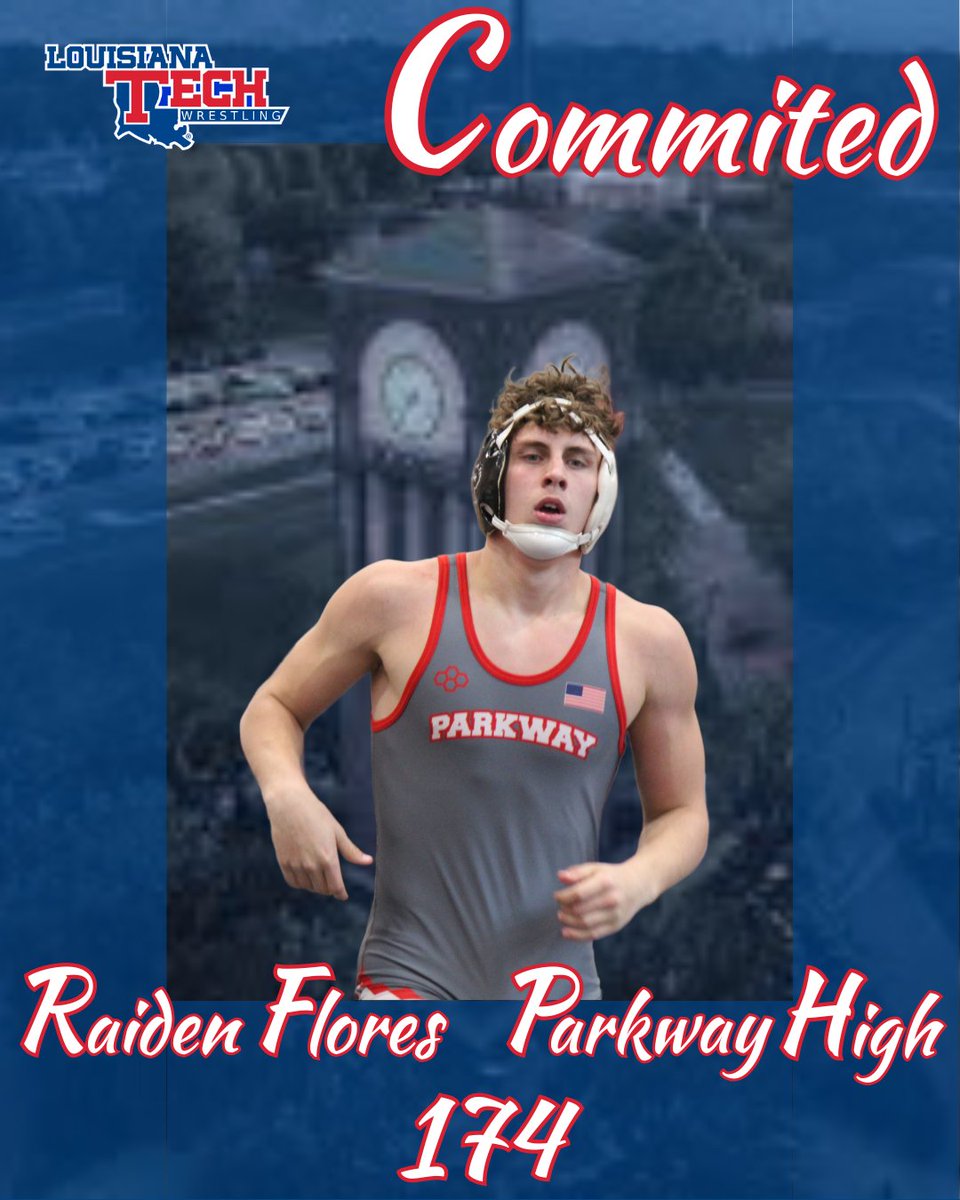 LaTechWrestling's tweet photo. 🚨Commitment Alert🚨

Our next commit for the Class of 2025 is Raiden Flores. From Parkway High School, Raiden plans to wrestle in the 174lb weight class and major in Cyber Engineering.

#wrestling #classof2025 #louisianawrestling #louisianacollegewrestling #growrestling #ncwa https://t.co/Gxzcud4GAv
