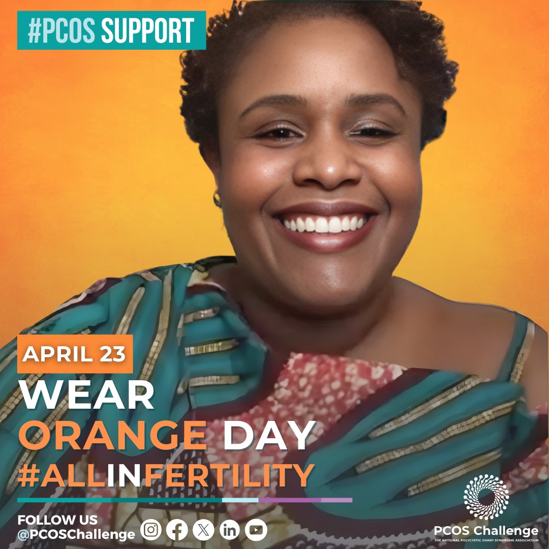 pcoschallenge's tweet image. 🧡🩵 PCOS Challenge recognizes Wear Orange Day as part of National Infertility Awareness Week (#NIAW).
“The PCOS community continues to rise—with strength, vision, and unwavering determination. Together, we are not only expanding the conversation around infertility—we’re shaping…