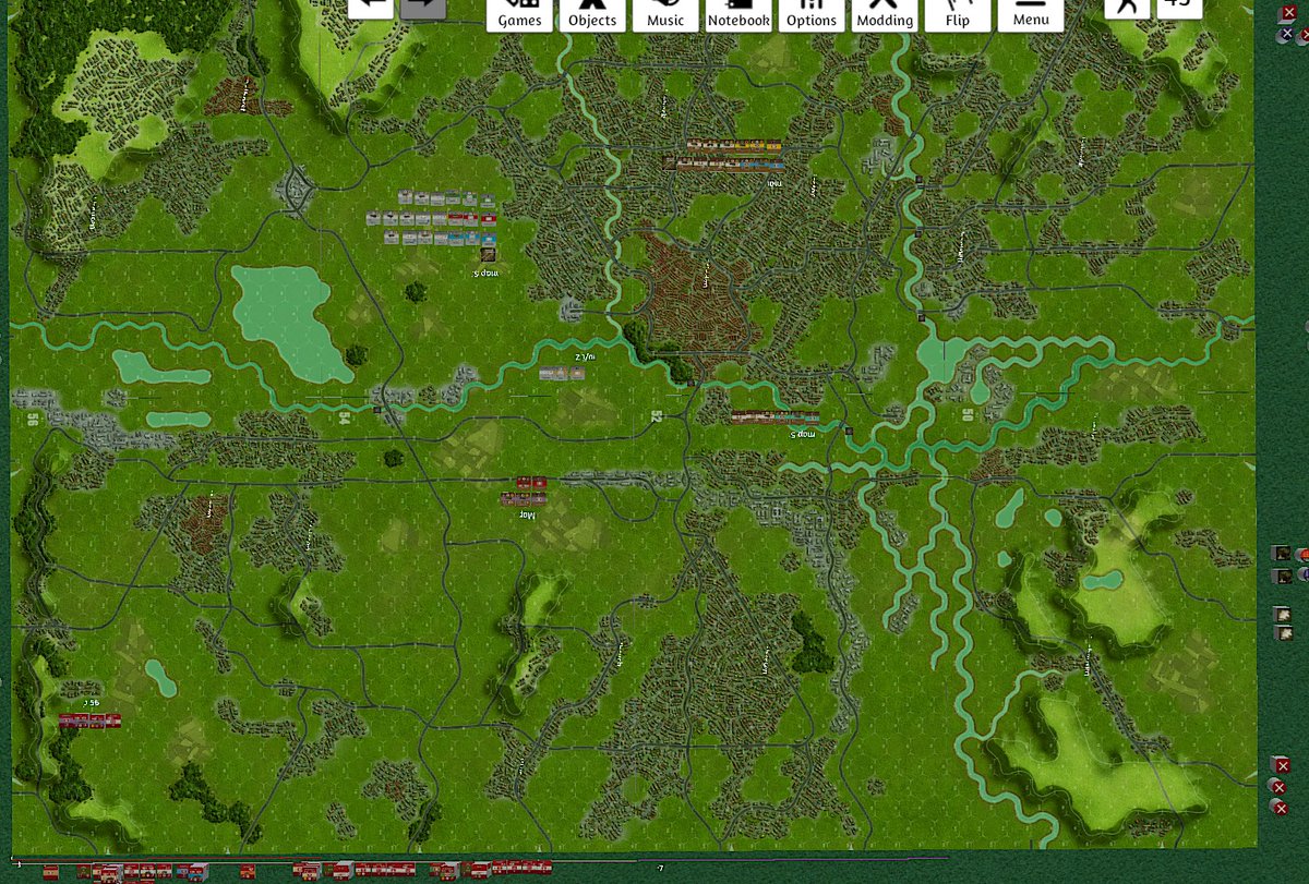 LnLPub's tweet photo. Want to play World At War 85 Blood and Fury!

Jeff Schulte while on vacation, had taken the time to set up the Operation Red Gauntlet Scenario #21 with the full 8 maps on Table Top Simulator.

Anyone interested in playing a multi-player game?  The scenario can easily accommodate 6 or so players.  If there is enough, I could just play the role of facilitator.  Perhaps playing on TTS on a Friday or Saturday night in two hour sessions.  If we can get the game up an running, perhaps play once a week or once every two weeks.

https://t.co/QQuC6TPfqP