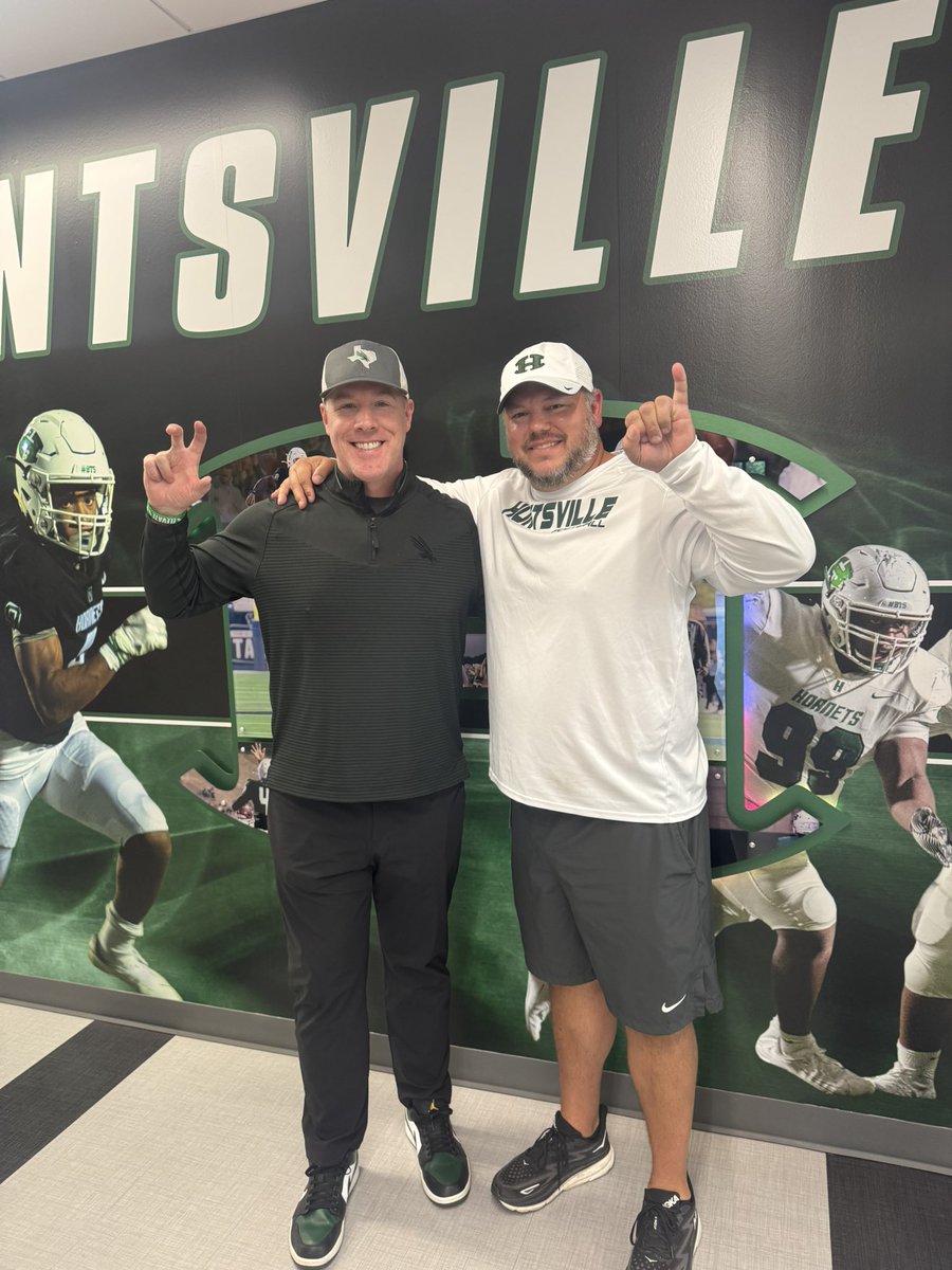 Spring Ball Day 1 in the books! Excited for the improvement Day 2 is going to bring!!

Appreciate <a href="/CoachSvoboda/">Drew Svoboda</a> from <a href="/MeanGreenFB/">UNT Football</a> stopping by today. 

<a href="/HISDHornets/">HUNTSVILLE ISD</a> <a href="/_HuntsvilleFB_/">Huntsville Hornet Football</a> <a href="/THSCAcoaches/">THSCA</a>