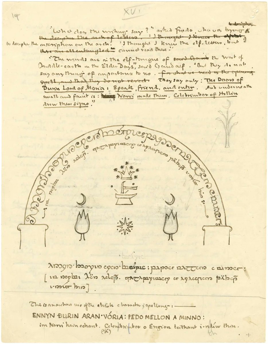 TolkienWonder's tweet image. “Doors of Durin”
One of Tolkien’s manuscripts.