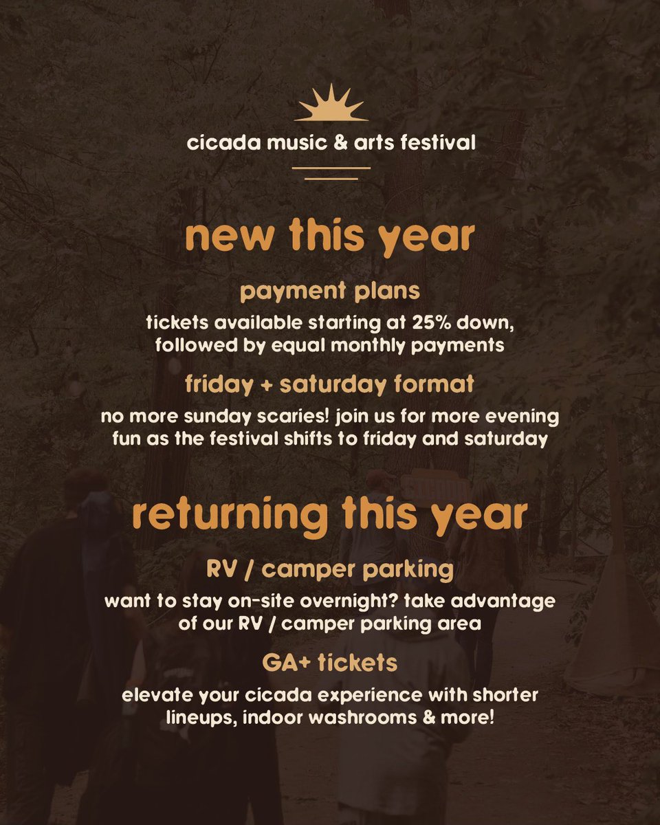 No more Sunday scaries. Cicada’s now Friday + Saturday - with payment plans available. Lock in your Super Early Bird pass before prices go up! 

Get tickets: tixr.com/e/139928