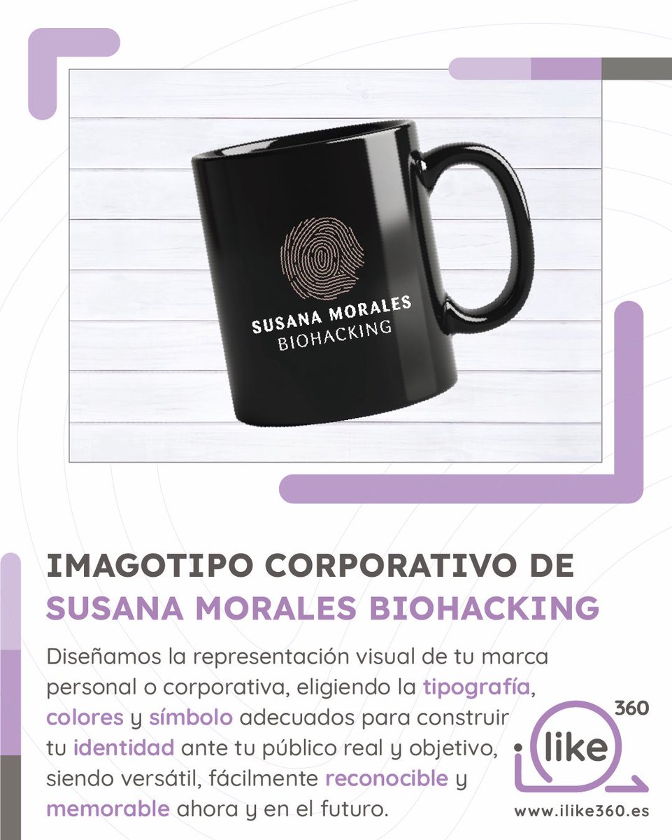 iLike_360's tweet photo. 🔬✨ Cada persona es única. Cada marca también.
Este es el nuevo #imagotipo de Susana Morales, especialista en #Biohacking, donde su huella dactilar se convierte en símbolo de identidad.
En #iLike360 somos expertos en transformar ideas en una representación visual memorable. https://t.co/5CT4vMNCpW